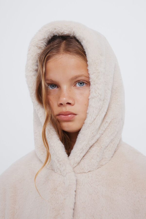 Springfield Kids sobretudo de pele de menina castanho