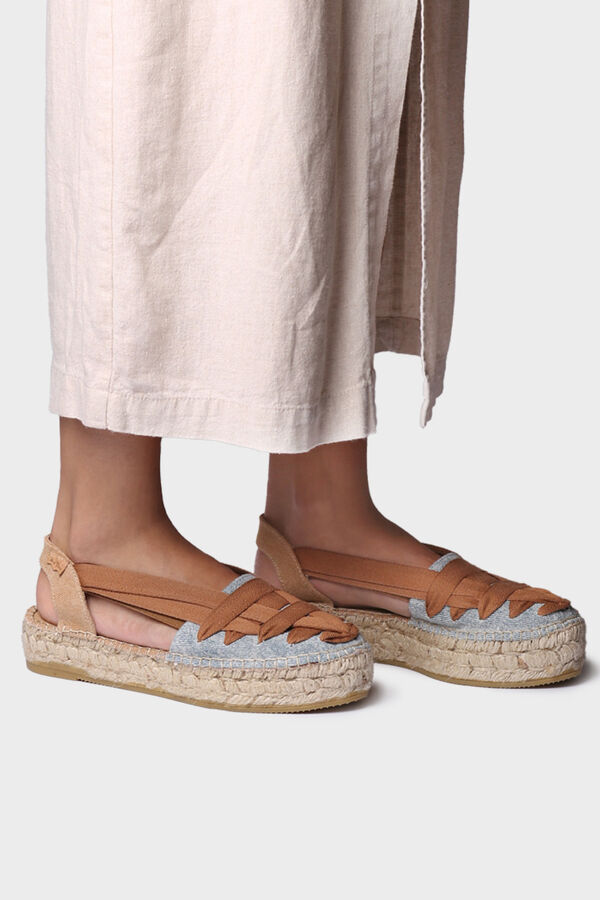 Toni Pons Alpercata rasa com tiras cruzadas azul