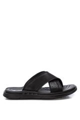 XTI Leather cross-strap sandal black