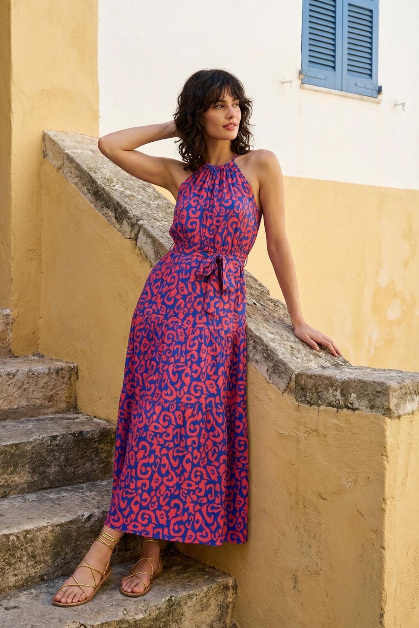 Trendyol Vestido largo con escote halter