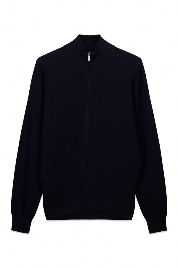 Springfield plain structured cardigan blue