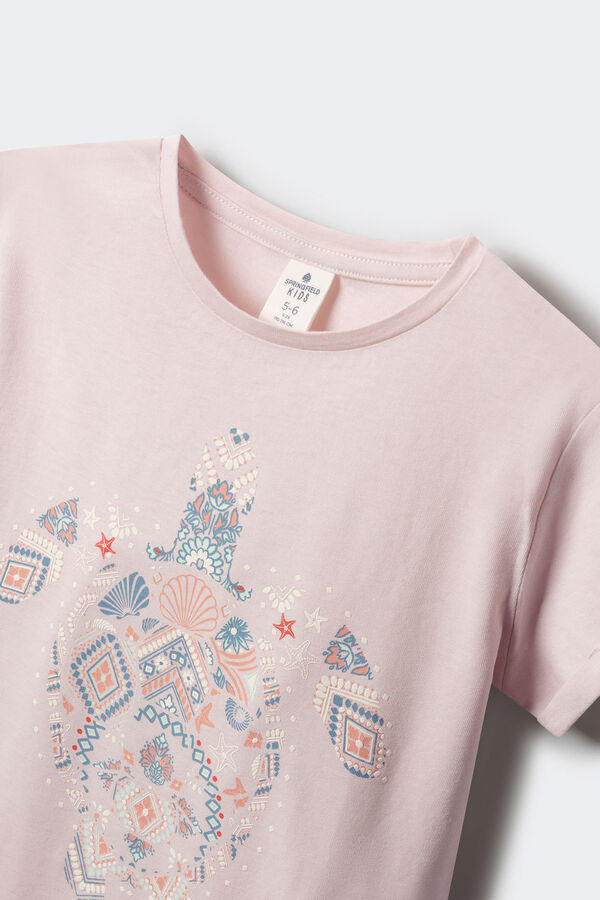 Springfield Kids Camiseta da menina tartaruga rosa