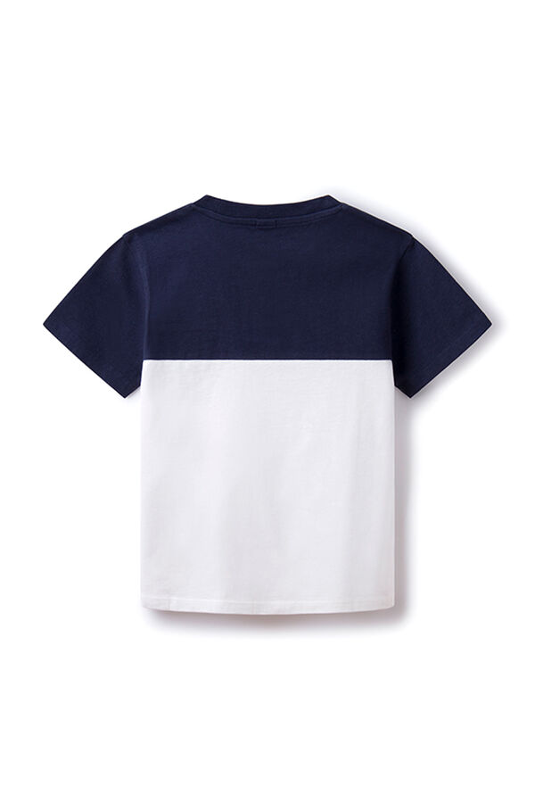 Springfield Boys' colour block T-shirt with pocket blue