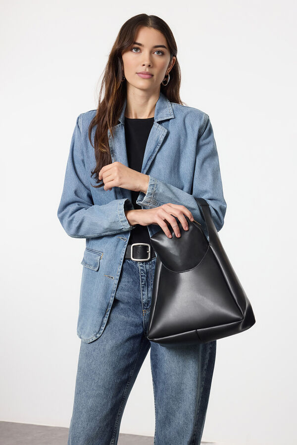 Trendyol Mala tote bag com n&eacute;cessaire preto