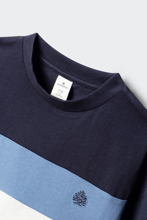 Springfield Kids T-shirt manga curta color block para menino azul