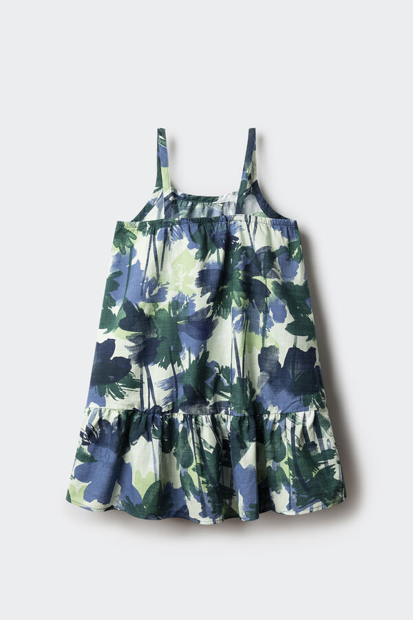 Springfield Kids Vestido alças flores menina azul