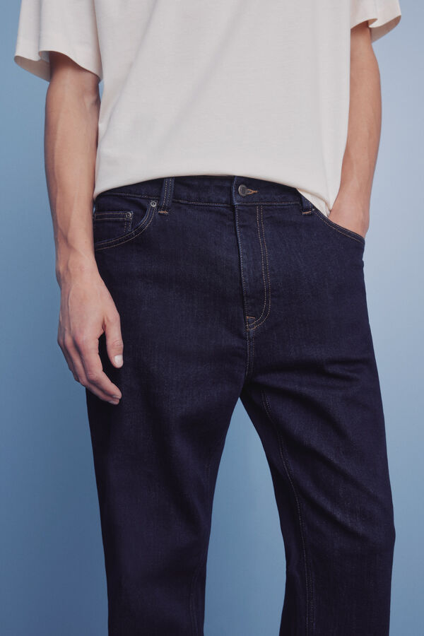 Springfield Calça jeans lavagem desbotada azul