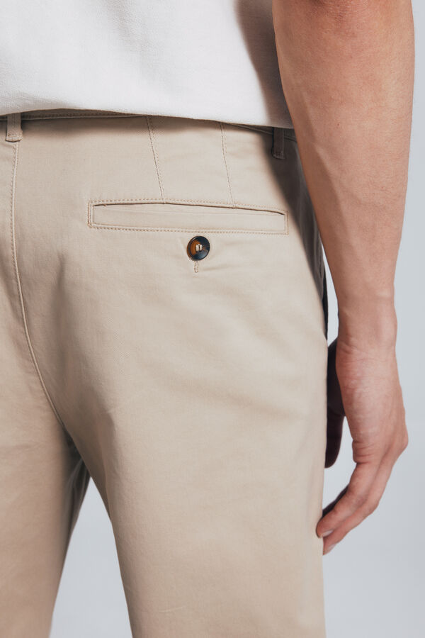 Springfield Pantalón chino slim fit beige