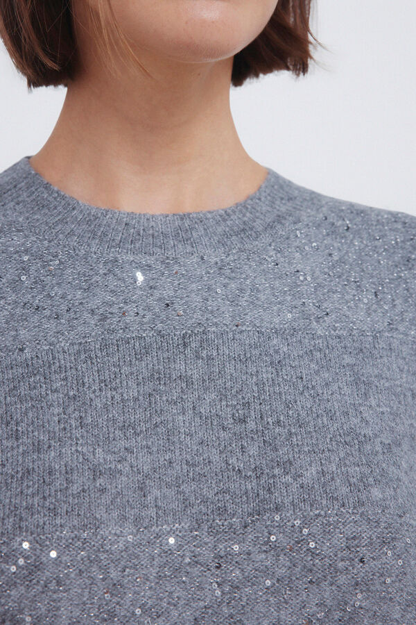 Springfield Camisola riscas com lantejoulas preto