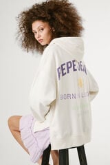 Pepe Jeans Sweatshirt com capuz de manga comprida com logo bordado e desenho nas costas estampado