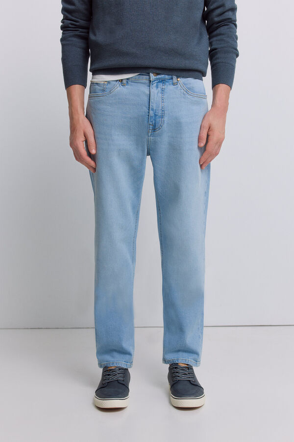 Springfield Jeans lavagem clara slim fit azul
