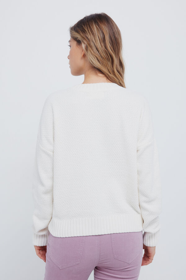 Springfield Camisola de malha trançada em chenille vison