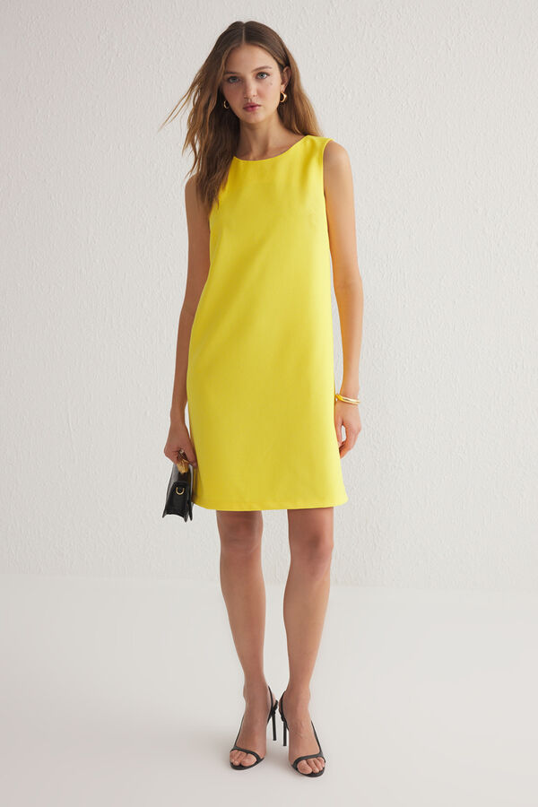 Trendyol Vestido mini sin mangas amarillo