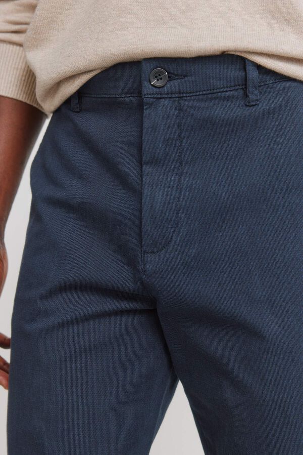 Springfield Structured comfort fit trouser blue