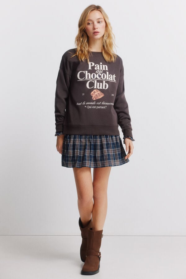 Springfield Sweatshirt reta de manga comprida castanho