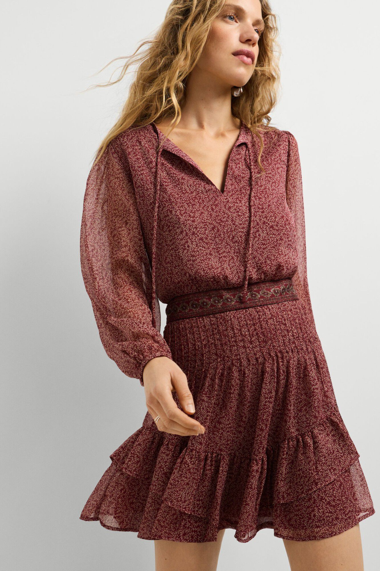 Pepe Jeans Vestido curto com folhos