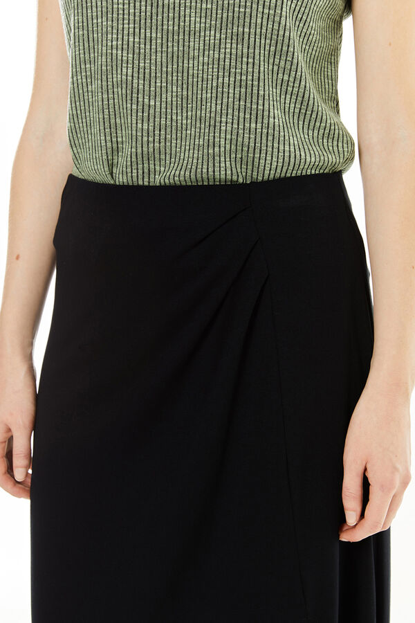 System Action Long flared skirt black