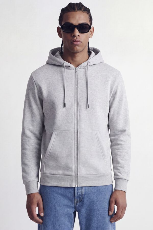 Jack & Jones Sweatshirt relaxed com capuz cinzento