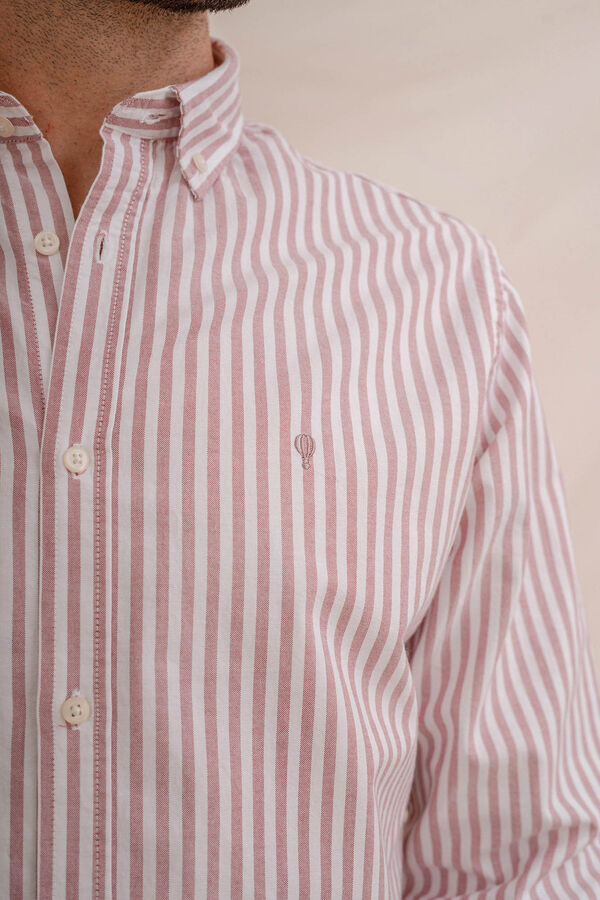 Celopman Camisa Oxford vermelho