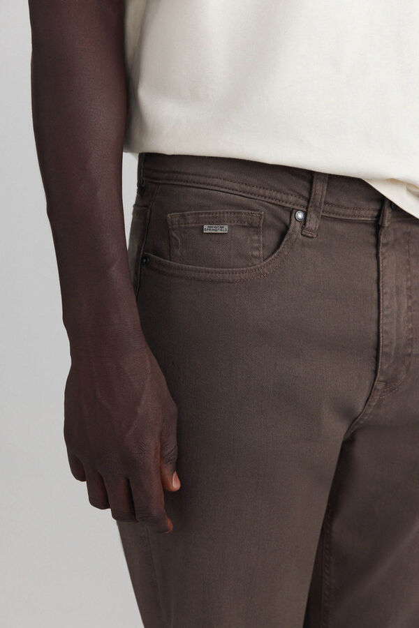 Springfield Cal&ccedil;a 5 bolsos slim lavagem desbotada cru