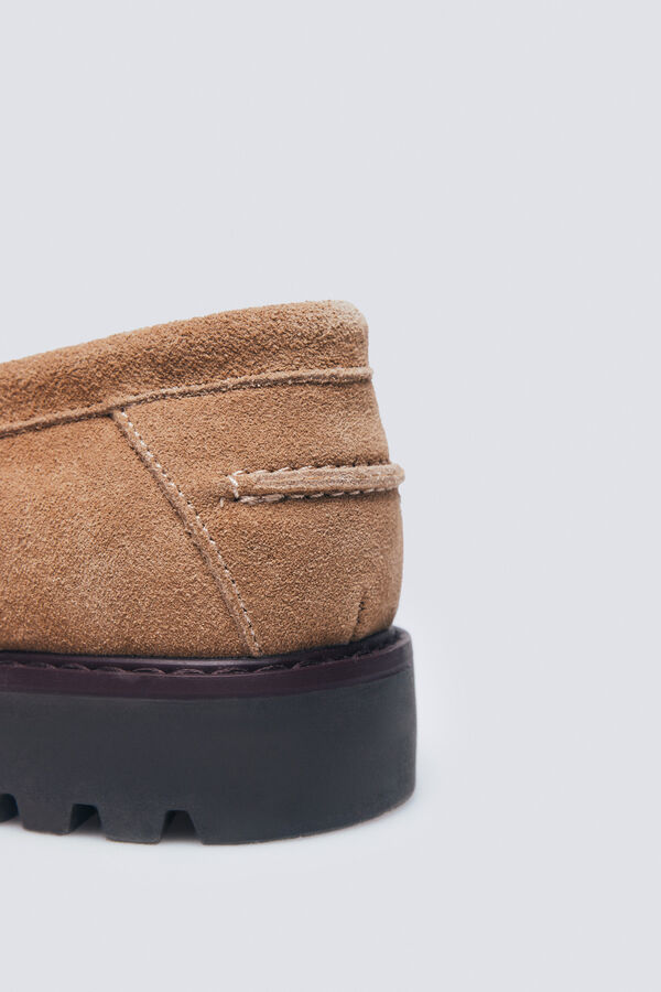 Springfield Mocassim de couro casual castanho