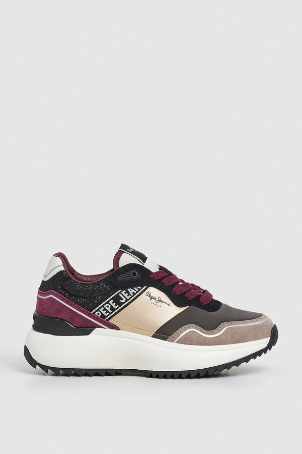 Pepe Jeans Sneakers with Animal Print Details nude