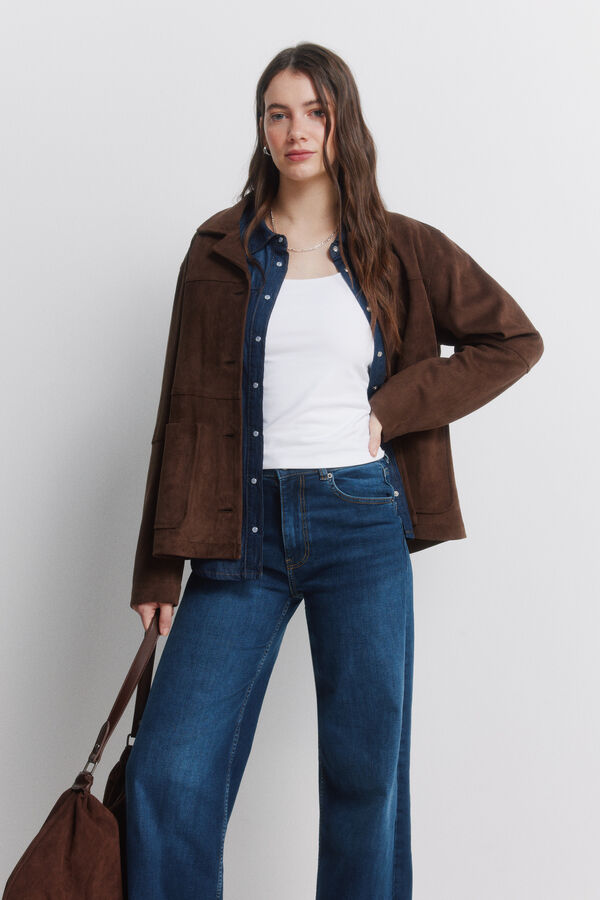 Springfield Jeans largos cintura alta azul