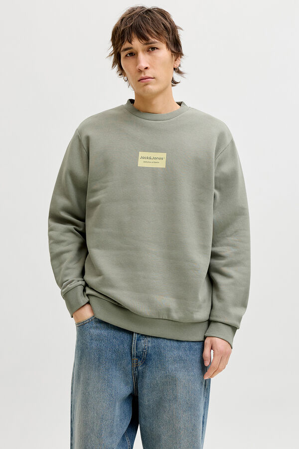 Jack & Jones Sweatshirt gola redonda em felpa cinzento