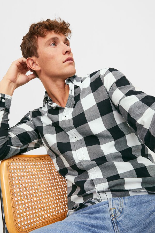 Jack & Jones Camisa slim aos quadrados branco