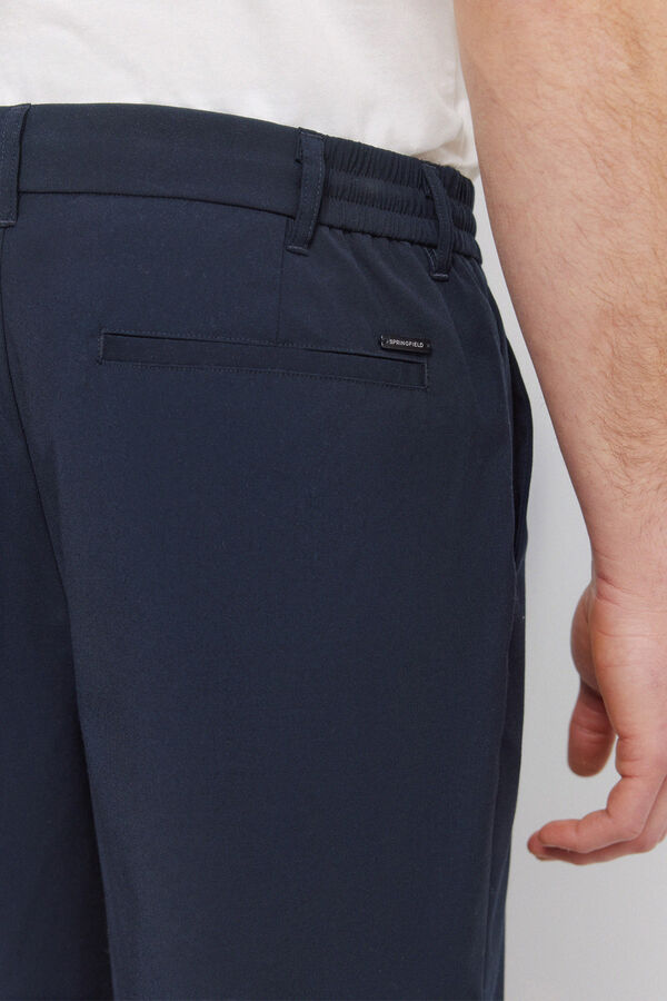 Springfield Straight relaxed fit trousers blue