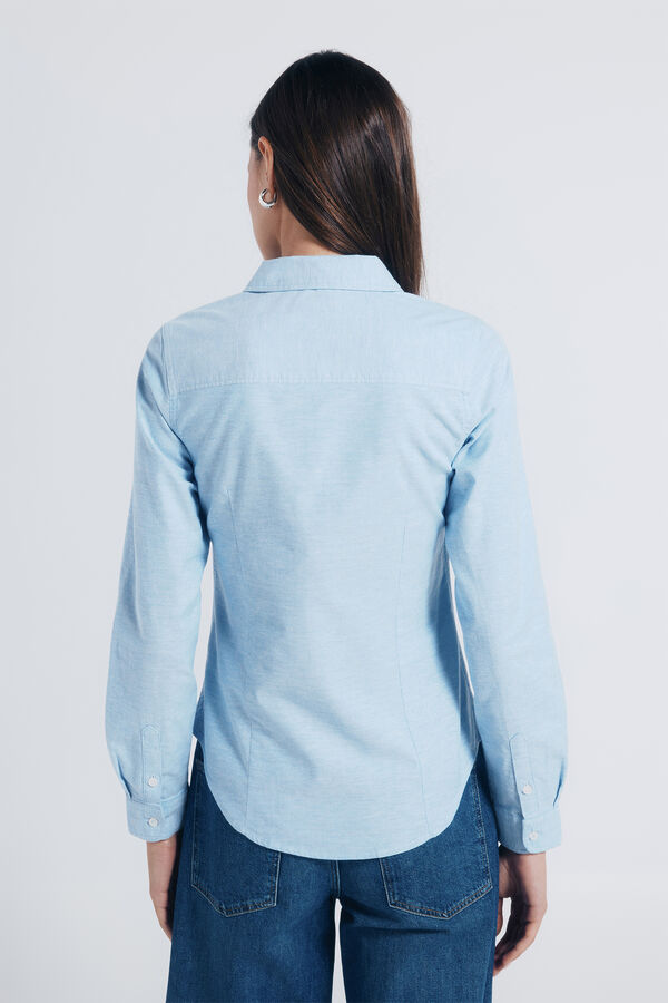 Springfield Camisa de algodão Oxford azul