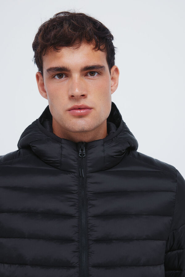 Springfield Casaco acolchoado com capuz preto