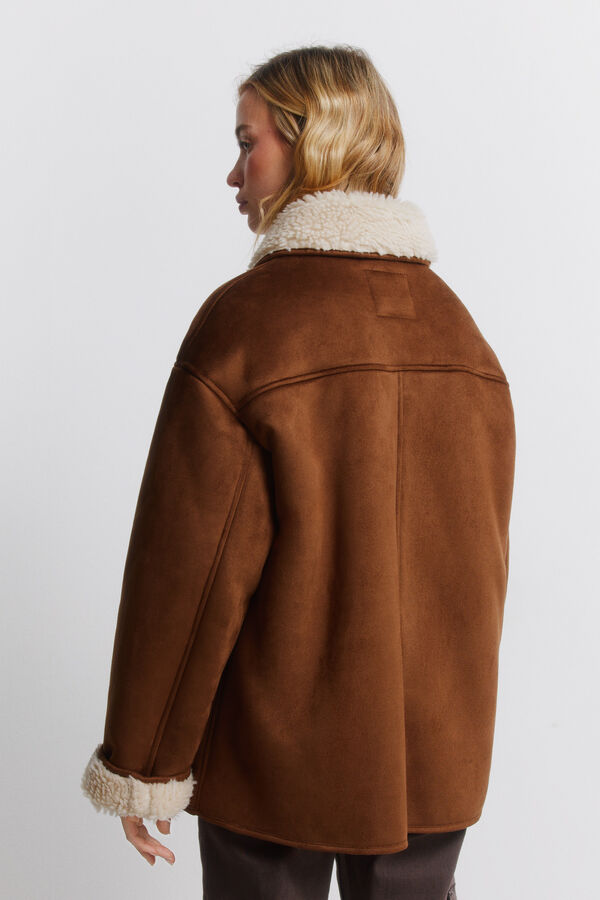 Springfield Sobretudo m&eacute;dio com gola de lapela  vison