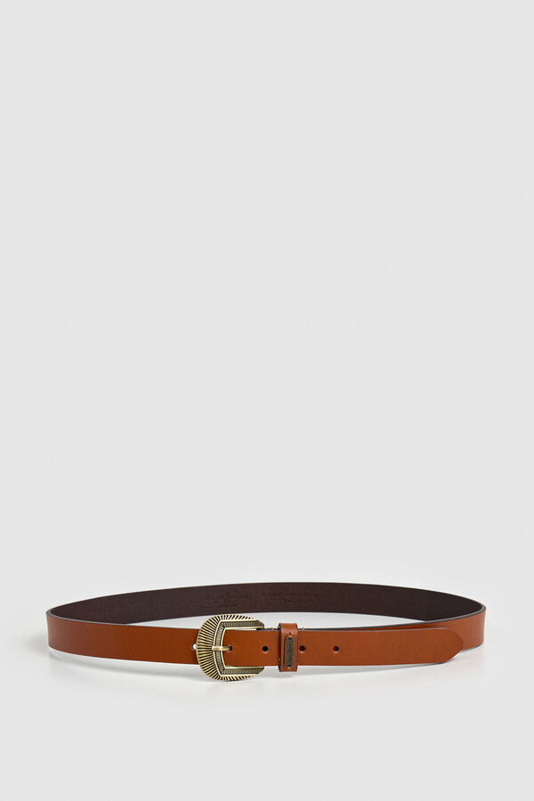 Pepe Jeans Cinto com fivela de pele cru