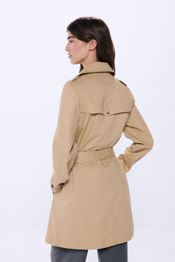 Springfield Belted trench coat nude