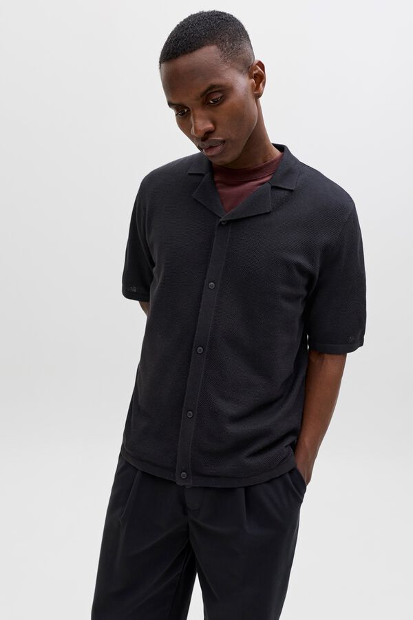 Jack & Jones Polo de malha relaxed fit resort preto
