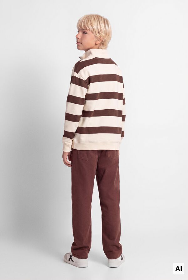 Springfield Kids Sweatshirt gola camionista &agrave;s riscas crian&ccedil;a cru