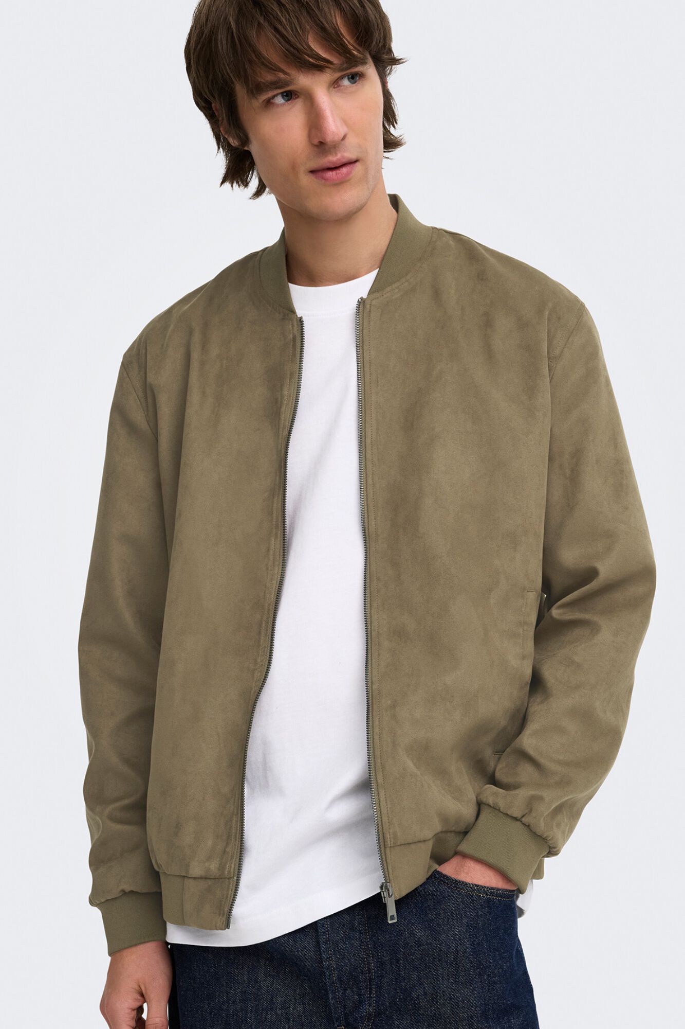Only & Sons Blus&atilde;o estilo bomber em camur&ccedil;a