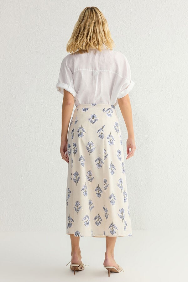 Trendyol Saia midi estampada azul