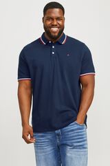 Jack & Jones PLUS Piqu&eacute; regular polo shirt blue