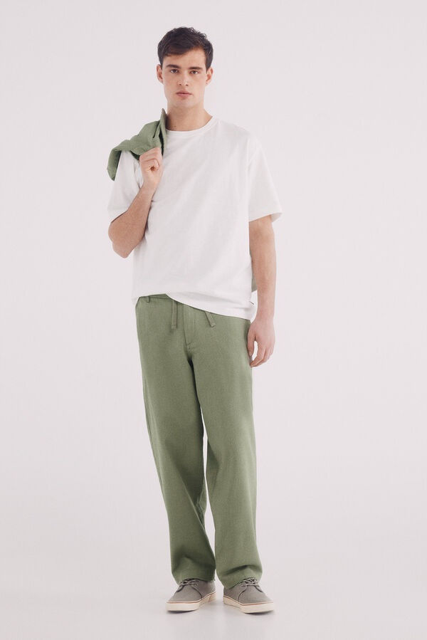 Springfield T-shirt algodão slub bege