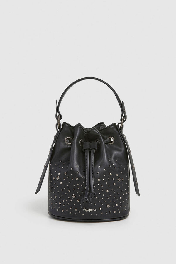 Pepe Jeans Bolsa balde com efeito de couro preto