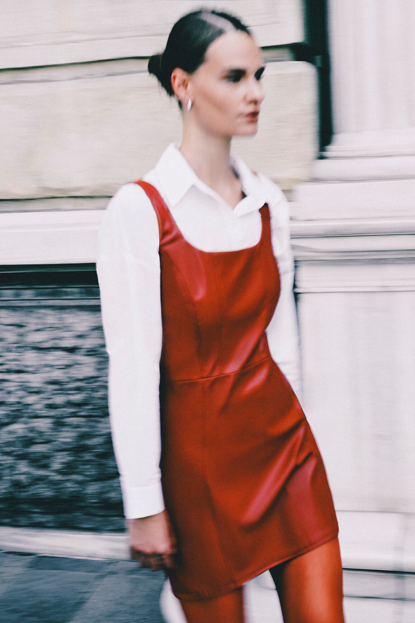 Oxxo Vestido curto de pele