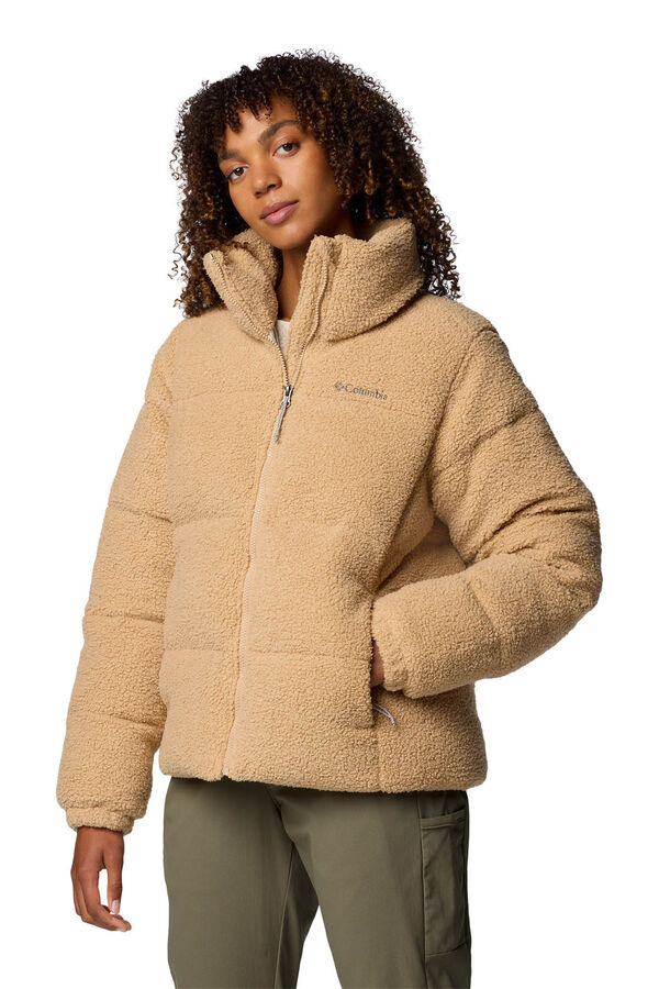 Columbia Chaqueta acolchada de forro polar sherpa Columbia Puffect™ para mujer beige