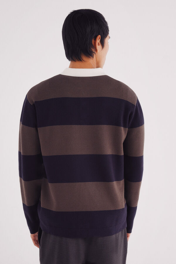 Springfield Jersey polo rayas anchas nude