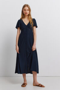 Springfield Vestido midi bordado suizo