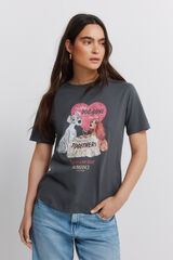 Springfield T-shirt de manga curta com desenho cinzento