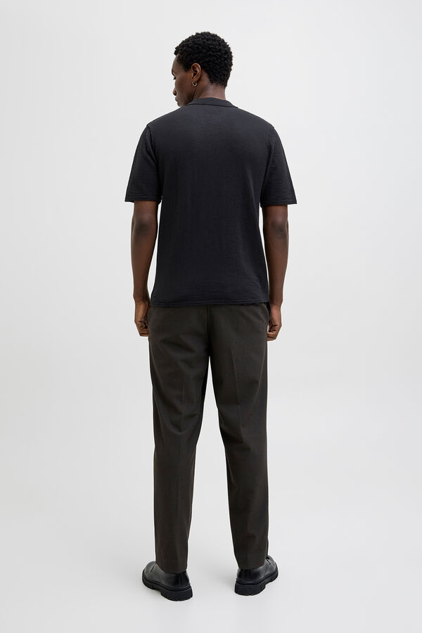 Jack & Jones Camisa polo de tecido de regular fit malha preto