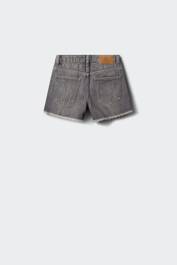 Springfield Kids Short denim com franjas para menina cinzento