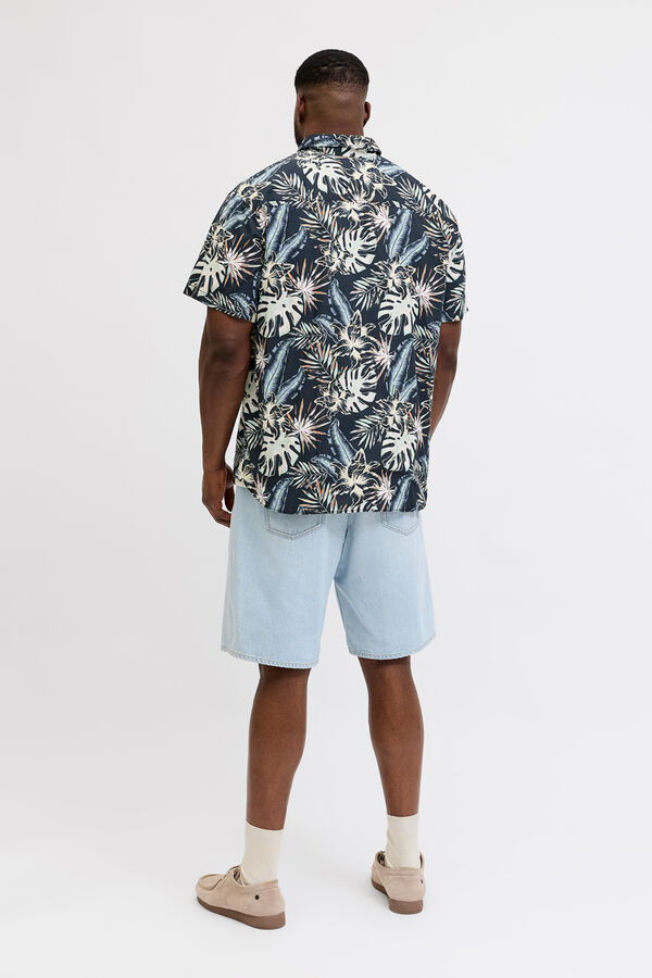 Jack & Jones PLUS Camisa resort estampado tropical preto